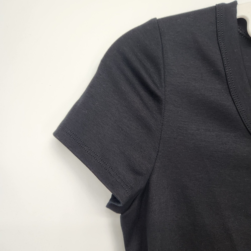 Lafayette 148 New York Black Scoop Neck Cap Sleeve Jersey Knit Tee Size P - Picture 5 of 6